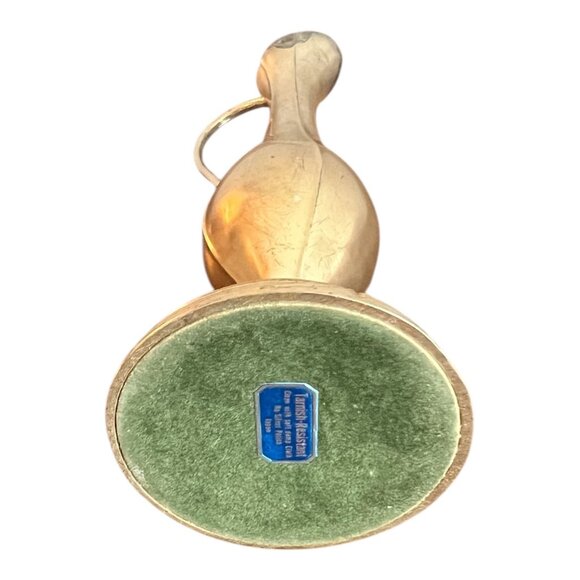 Vintage Gold Tone Metal Rose Bud Vase 7" Tarnish Resistant Made In Japan - Picture 8 of 8